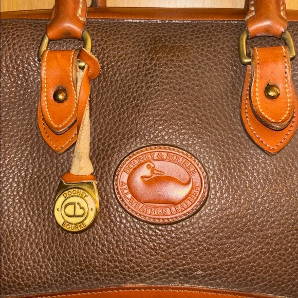 Dooney & Bourke AWL Speedy Chocolate and Caramel Satchel Vintage - Picture 4 of 11